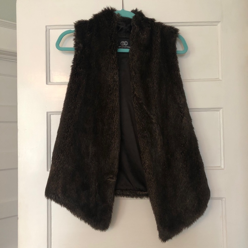 Tart Collections Brown Faux Fur Vest